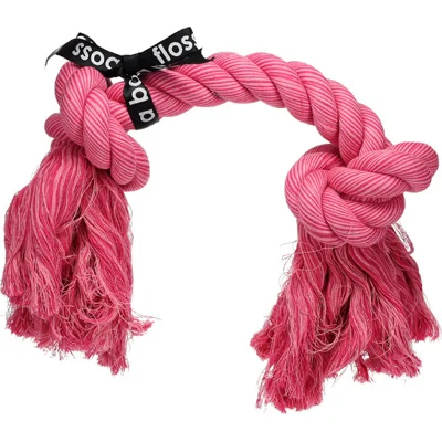 Katoenen flostouw roze voor de hond 40 cm