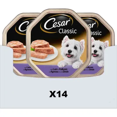 14x Cesar Alu Kalkoen - Lam 150 gr