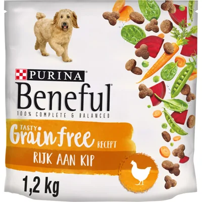 3x Beneful Graanvrij Hondenvoer Kip - Groenten 1,2 kg