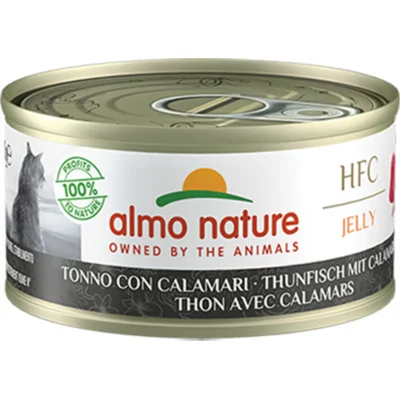 48x Almo Nature HFC Jelly Kattenvoer Nat Tonijn&Inktvis 70 gr
