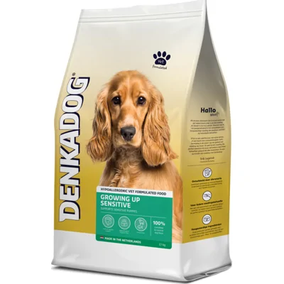 4x Denkadog Hondenvoer Growing Up Sensitive 2,5 kg