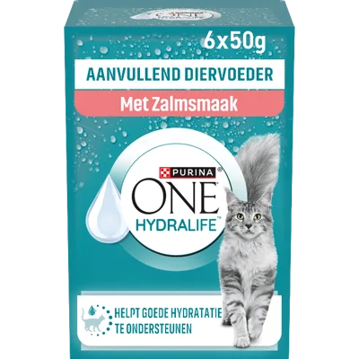 Purina ONE Kattenvoer Nat Hydralife Adult Pouch Zalm 6 x 50 gr