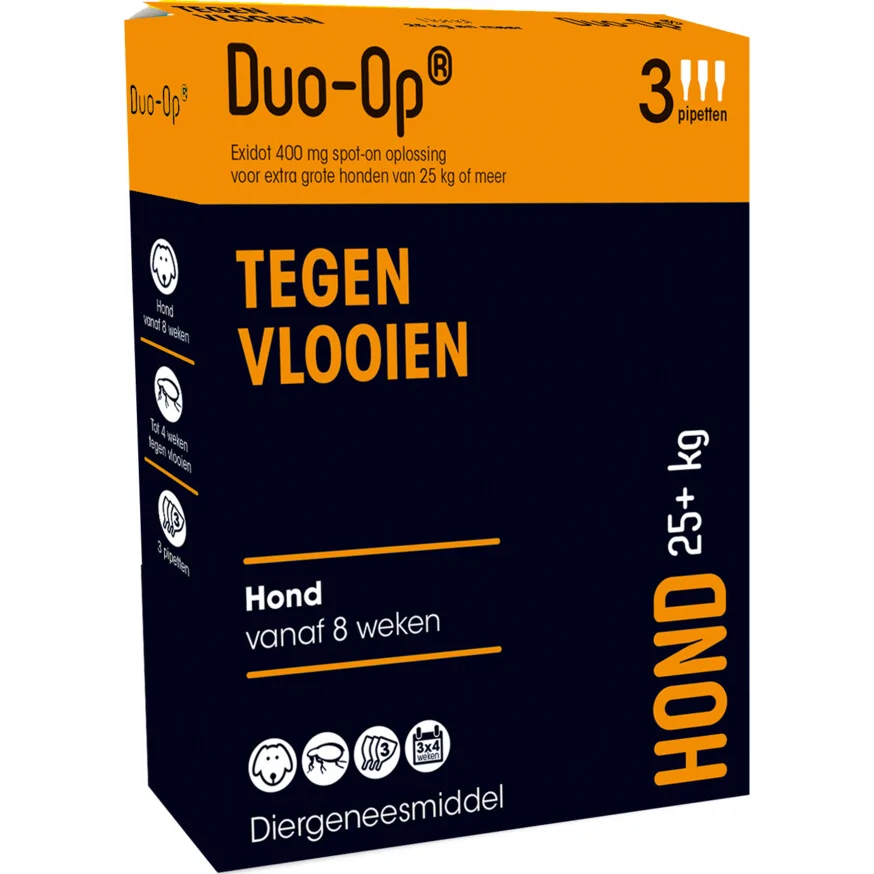 Duo-Op Hond vanaf 25 kg - 400 mg - 3 pipetten