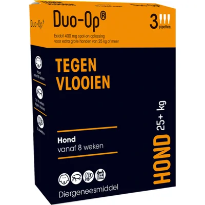 Duo-Op Hond vanaf 25 kg - 400 mg - 3 pipetten