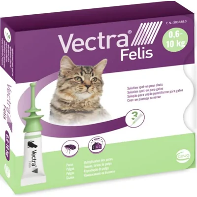 Vectra Felis 3 pipetten voor katten van 0,6 tot 10 kg