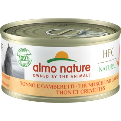 Almo Nature HFC Natural tonijn met garnalen natvoer kat (70 g) 12 x 70 g