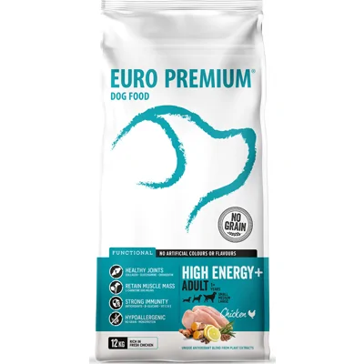 Euro Premium Grainfree Adult High Energy+ Chicken & Potato hondenvoer 12 kg