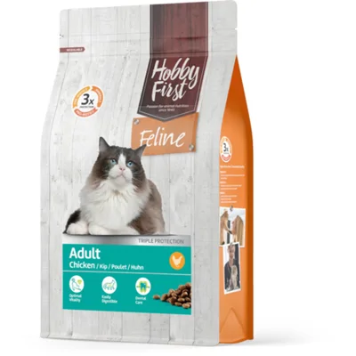 HobbyFirst Feline Adult kip kattenvoer 2 x 4,5 kg