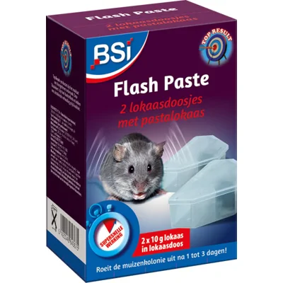 Flash Pasta + 2 Lokdozen Tegen Ratten - Unieke formule - Aantrekkelijk en vochtbestendig - Handige dubbelverpakking