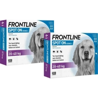 2x Frontline Spot On Anti Vlooien en Teken Druppels Hond 20 - 40 kg 6 pipetten