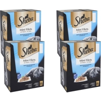 4x Sheba Mini Filets Adult Kattenvoer Natvoer Vis Selectie Maaltijdzakjes 12 x 85 gr product name