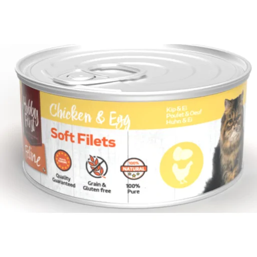 12x HobbyFirst Feline Blik Zachte Filets Kip&Ei 70 gr