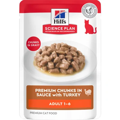Hill's Science Plan Adult -  Kalkoen - Maaltijdzakje - 12 x 85 g