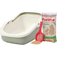 PeeWee EcoMinor - Kattenbak - Startpakket Salie-Groen/Creme