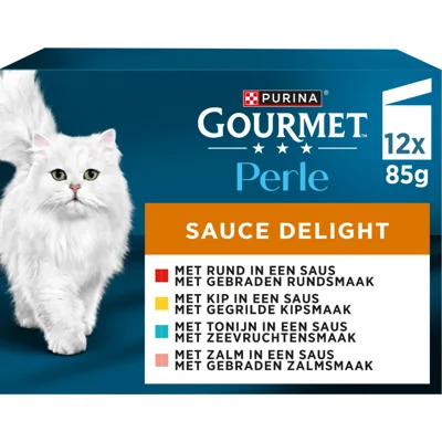 Gourmet Perle Sauce Delight kattenvoer Rund Kip Tonijn Zalm 12x85gr