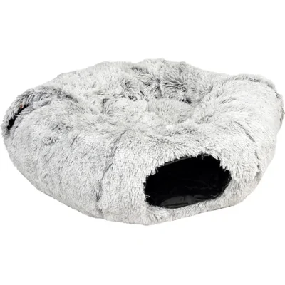 Snug kattentunnel & donutbed lichtgrijs
