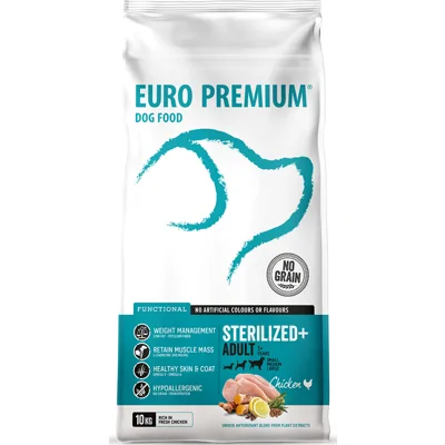 Euro Premium Grainfree Adult Sterilized+ Chicken & Potatoes hondenvoer 10 kg