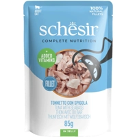 12x Schesir Kattenvoer Tonijn - Zeebaars in Gelei 85 gr