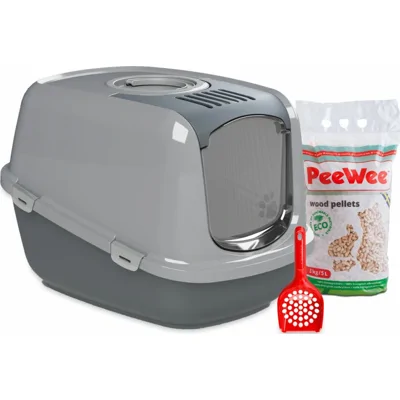PeeWee EcoDome - Kattenbak - Startpakket Antraciet/Grijs
