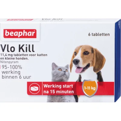 Beaphar Vlo Kill+ Kat en Hond tot 11kg - 6tbl
