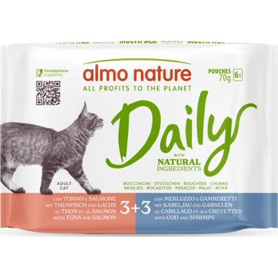 Almo Nature Daily met vis multipack natvoer kat (70 g) 12 x 70 g