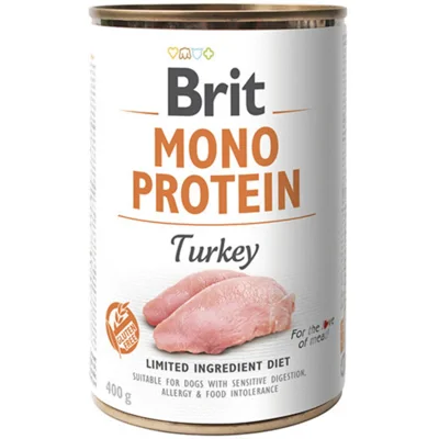 Brit Mono Protein kalkoen natvoer hond 12 x 400 g