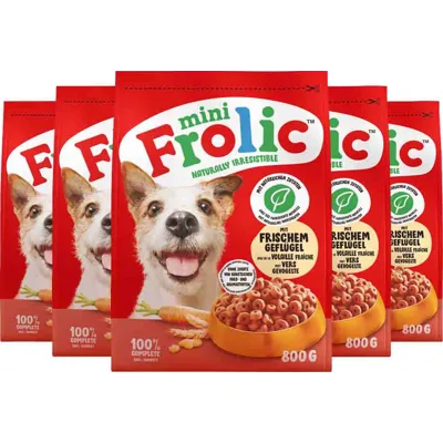 5x Frolic Droog Mini Gevogelte 800 gr