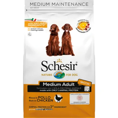 4x Schesir Hond Dry Maintenance Medium Kip 3 kg