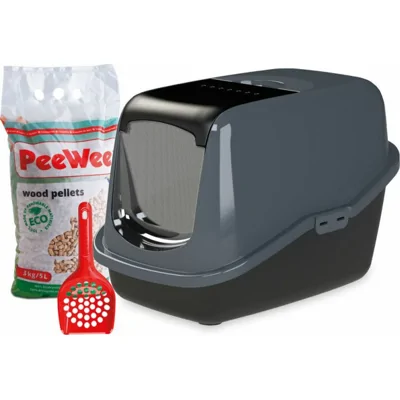 PeeWee EcoHus - Kattenbak - Startpakket Zwart/Antraciet