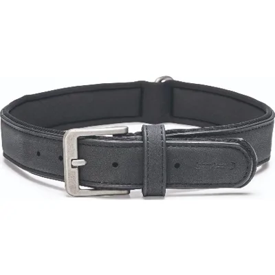 Beeztees Balacron Ax kunstleer zwart halsband hond 52-62cm x 30mm
