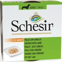 Schesir kip en lam in saus hond 85gr