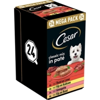 Cesar Classic Mix Paté multipack natvoer hond maaltijdkuipjes (150 g) 1 verpakking (24 x 150 g)