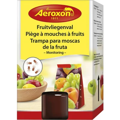Aeroxon Fruitvliegjesval Tegen Vliegen - Bevat sterke lijm - Inclusief lokstof - Lokstof werkt 8 weken lang