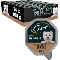 14x Cesar Cuisine in Saus Kuipje Kalkoen en Rund 150 gr