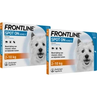 2x Frontline Spot On Anti Vlooien en Teken Druppels Hond S 2 tot 10 kg 3 pipetten