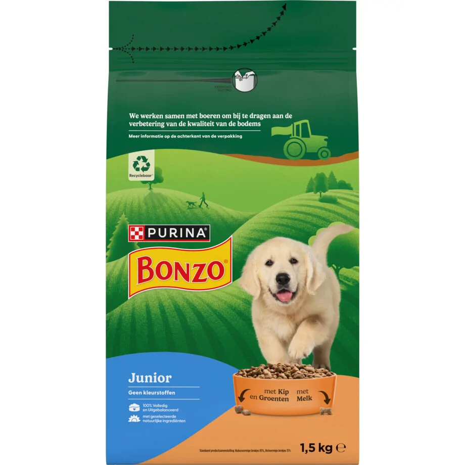 3x Bonzo Droogvoer Junior 1,5 kg
