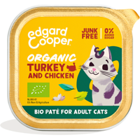 Edgard & Cooper biologisch kalkoen en kip paté nat kat kuipjes 16 x 85gr