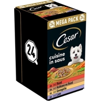 Cesar Cuisine in saus multipack natvoer hond alukuipjes (150 g) 1 verpakking (24 x 150 g)