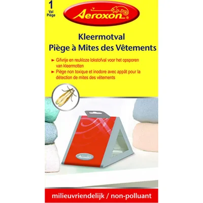 Aeroxon Kleermotval Tegen Motten - Gifvrij en reukloos - Ideaal voor in de kledingkast - Werkt 3 maanden lang