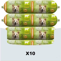 10x Fokker Meat Roll Hondenvoer Nat Rund - Zalm 800 gr
