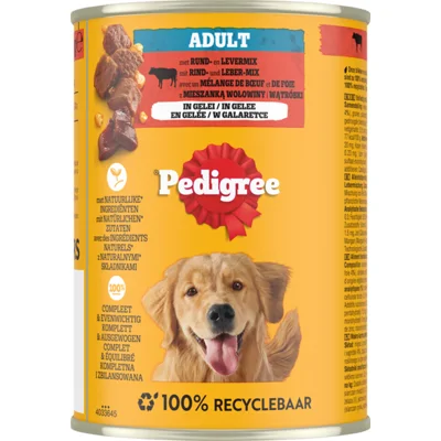 24x Pedigree Adult Hondenvoer Nat Blik Rund 400 gr