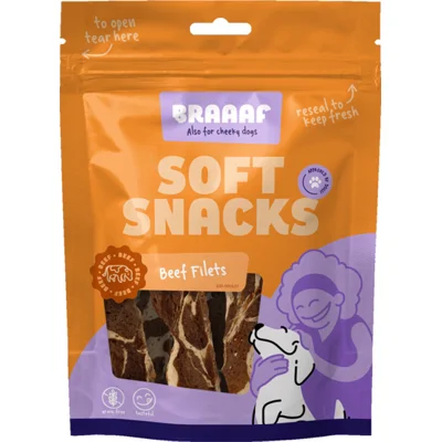 Braaaf Filet Hondensnack Rund Steak met Vis 85 gr