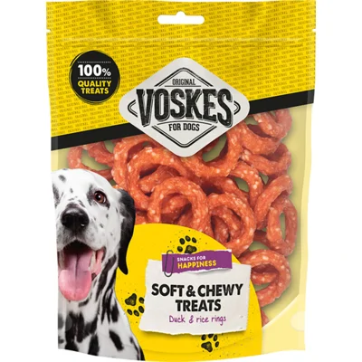 Voskes Hondensnack Ringen Eend&Rijst 400 gr