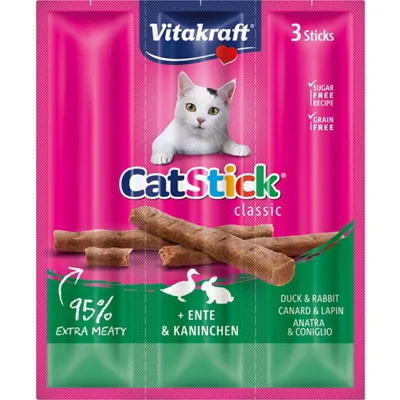 Vitakraft Cat Stick Mini - Eend & Konijn - 8 + 2 gratis