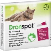Dronspot 96 mg/24 mg Spot-on oplossing voor katten van 5 tot 8kg 2 pipetten product name