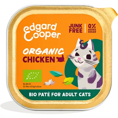 Edgard & Cooper biologisch kip paté kat natvoer kuipjes 16 x 85gr