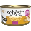 Schesir Tonijn met Kip in Bouillon natvoer kat 70 gram