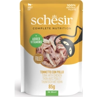 Schesir tonijn met kip (jelly) natvoer kat (zakjes) 1 doos (12 x 85 g)
