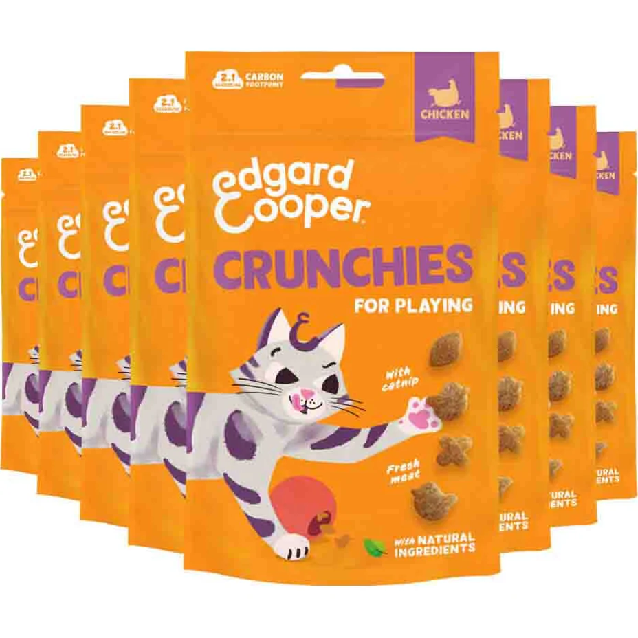 8x Edgard&Cooper Adult Crunchies Kattensnack Kip 50 gr