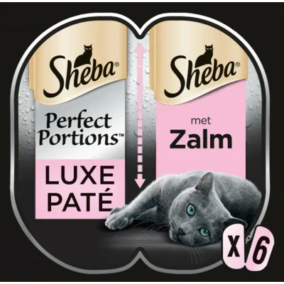 8x Sheba Perfect Portions Kattenvoer Natvoer Luxe Zalm Paté 112,5 gr
